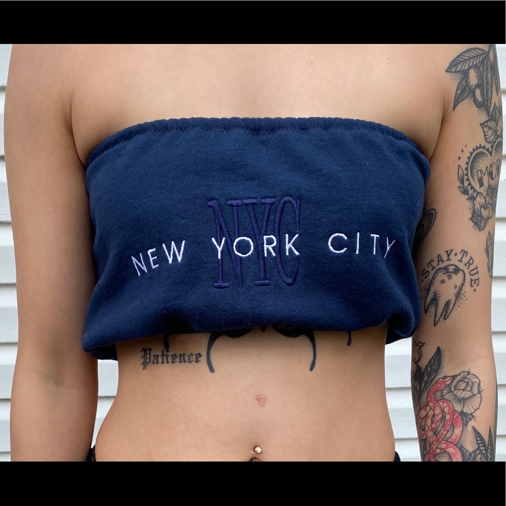 UPCYCLED NEW YORK CITY CROP TOP